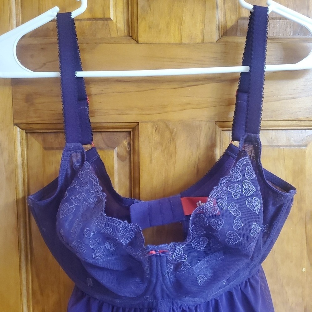 Cleo by Panache Kali Women's Underwire Sheer Babydoll Lingerie Size 32G